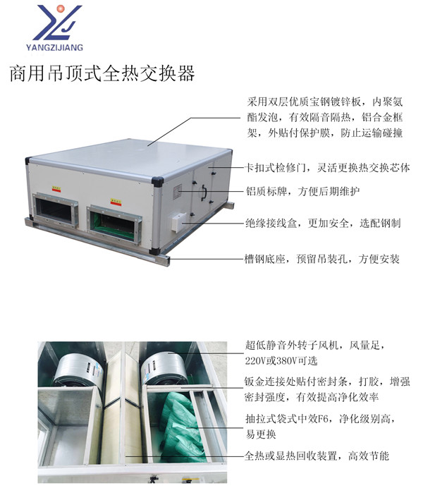 揚(yáng)子江空調(diào)商用吊頂式新風(fēng)細(xì)節(jié)圖 